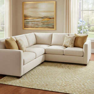 HomeRoots 8' X 10' Gold And Ivory Geometric Area Rug - Stylish, Washable, UV-Protected & Stain-Resistant Design 682857