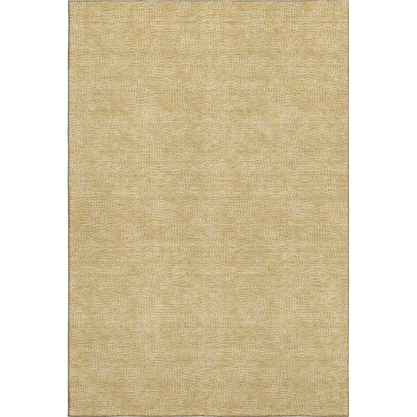 HomeRoots 8' X 10' Gold And Ivory Geometric Area Rug - Stylish, Washable, UV-Protected & Stain-Resistant Design 682857