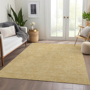 HomeRoots 8' X 10' Gold And Ivory Geometric Area Rug - Stylish, Washable, UV-Protected & Stain-Resistant Design 682857