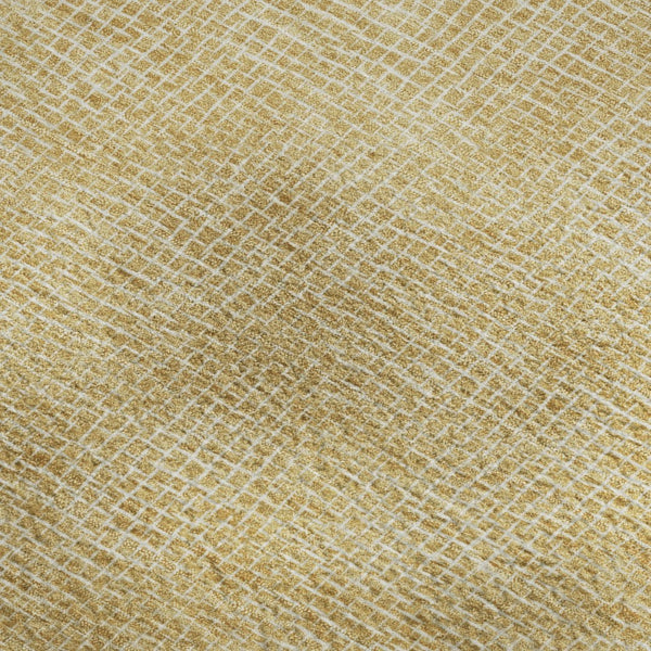 HomeRoots 8' X 10' Gold And Ivory Geometric Area Rug - Stylish, Washable, UV-Protected & Stain-Resistant Design 682857
