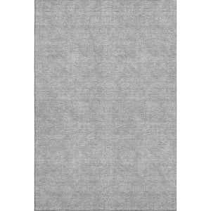 HomeRoots 8' X 10' Gray and Ivory Geometric Area Rug - Washable, UV-Protected, Stain-Resistant for Homes 682863