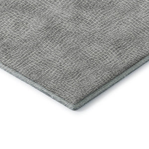 HomeRoots 8' X 10' Gray and Ivory Geometric Area Rug - Washable, UV-Protected, Stain-Resistant for Homes 682863