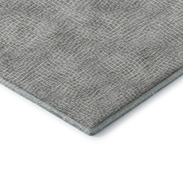 HomeRoots 8' X 10' Gray and Ivory Geometric Area Rug - Washable, UV-Protected, Stain-Resistant for Homes 682863