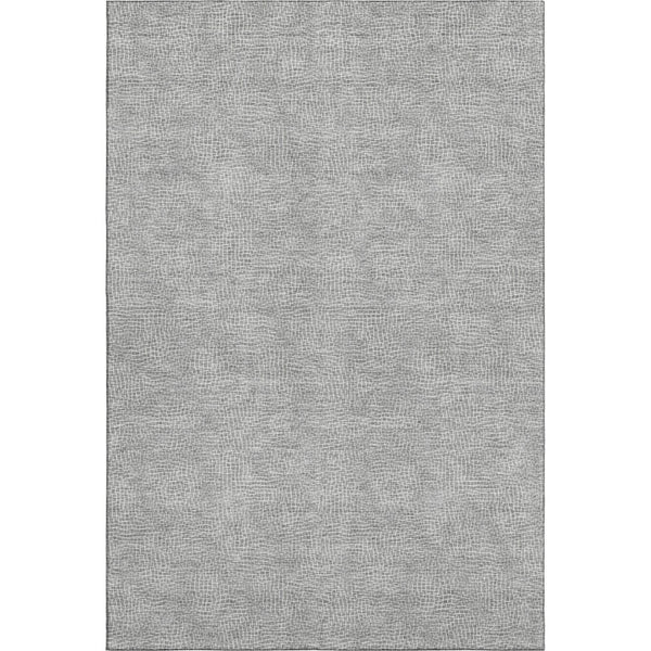 HomeRoots 9' X 12' Gray and Ivory Geometric Area Rug - Stylish, Washable, Stain Resistant with UV Protection 682864