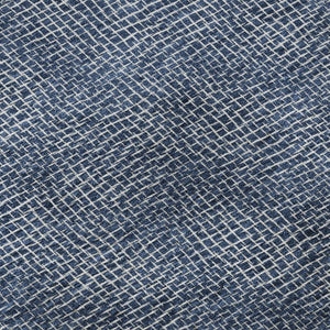HomeRoots 8' Navy Blue & Ivory Geometric Round Rug - Washable, UV-Protected, Durable for High-Traffic Areas 682868