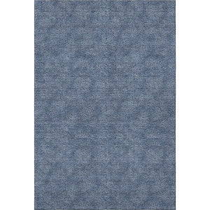 HomeRoots 9' X 12' Navy Blue Geometric Area Rug - Washable, Stain-Resistant, UV Protected for Busy Homes 682870
