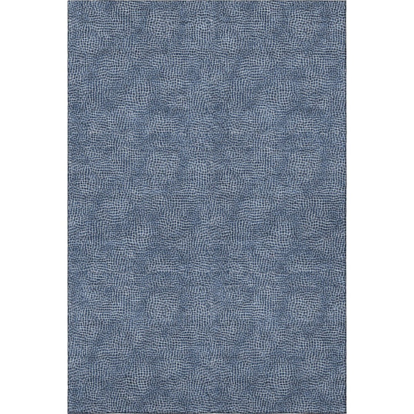 HomeRoots 9' X 12' Navy Blue Geometric Area Rug - Washable, Stain-Resistant, UV Protected for Busy Homes 682870