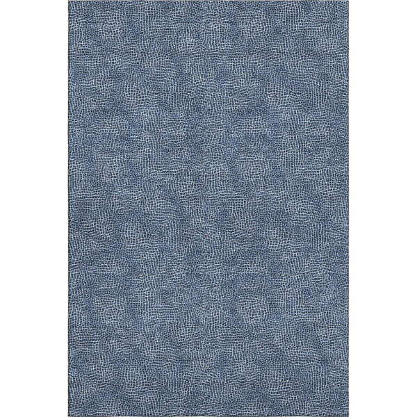 HomeRoots 10' X 14' Navy Blue Geometric Area Rug - Washable, UV Protected, Stylish & Durable for Busy Homes 682871
