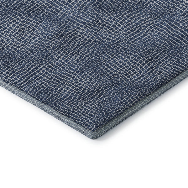 HomeRoots 10' X 14' Navy Blue Geometric Area Rug - Washable, UV Protected, Stylish & Durable for Busy Homes 682871