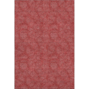 HomeRoots 5' X 8' Red and Ivory Geometric Area Rug - Washable, UV Protected, Stylish, Family-Friendly Design! 682873
