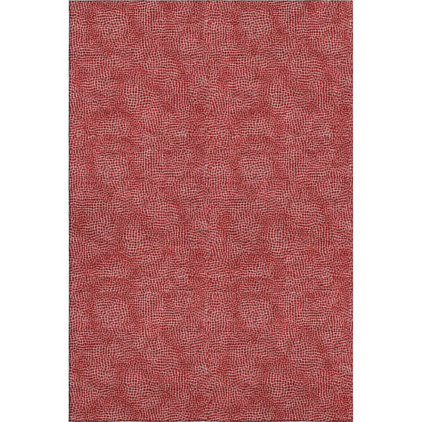HomeRoots 5' X 8' Red and Ivory Geometric Area Rug - Washable, UV Protected, Stylish, Family-Friendly Design! 682873