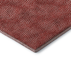 HomeRoots 5' X 8' Red and Ivory Geometric Area Rug - Washable, UV Protected, Stylish, Family-Friendly Design! 682873