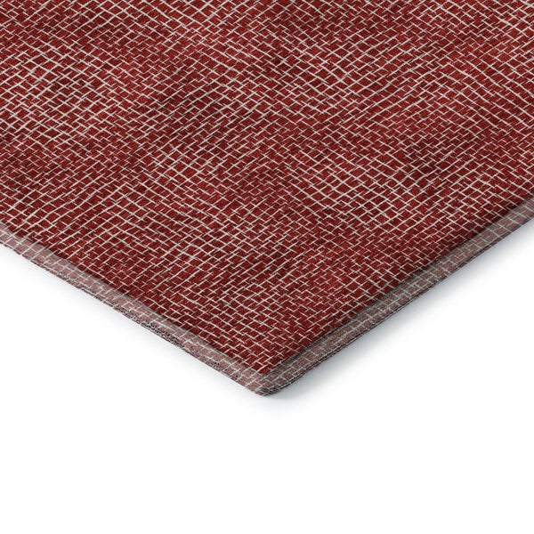 HomeRoots 5' X 8' Red and Ivory Geometric Area Rug - Washable, UV Protected, Stylish, Family-Friendly Design! 682873