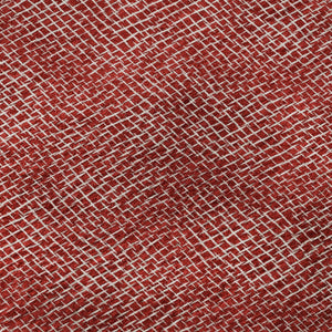 HomeRoots 8' Red And Ivory Geometric Round Rug - Stylish, Washable, UV-Protected for Kid & Pet-Friendly Homes 682874