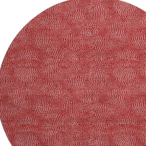 HomeRoots 8' Red And Ivory Geometric Round Rug - Stylish, Washable, UV-Protected for Kid & Pet-Friendly Homes 682874