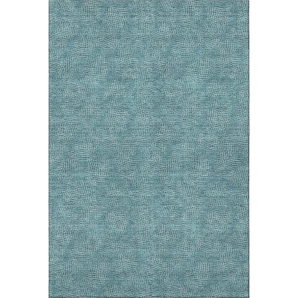 HomeRoots 9' X 12' Modern Teal & Ivory Geometric Area Rug - Washable, UV-Protected, Durable for Homes & Outdoors 682882