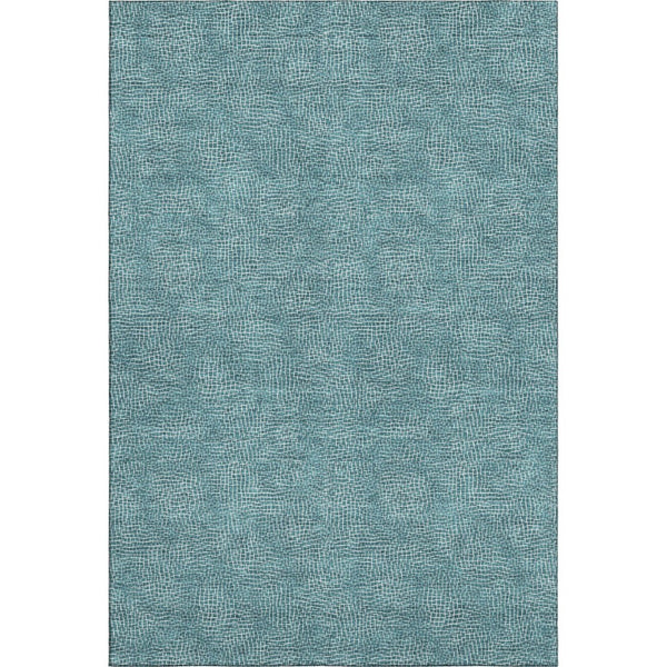 HomeRoots 10' Teal and Ivory Geometric Area Rug - Washable, UV-Protected, Durable for High-Traffic Spaces 682883