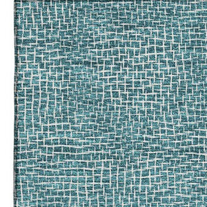 HomeRoots 10' Teal and Ivory Geometric Area Rug - Washable, UV-Protected, Durable for High-Traffic Spaces 682883