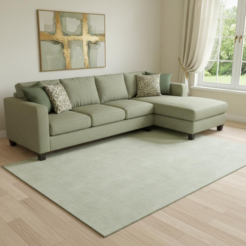 HomeRoots 8' X 10' Artichoke Green Geometric Area Rug - Washable, UV Protected, Stylish & Durable Design 682887
