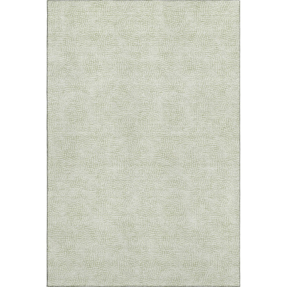 HomeRoots 8' X 10' Artichoke Green Geometric Area Rug - Washable, UV Protected, Stylish & Durable Design 682887
