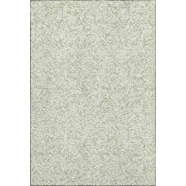 HomeRoots 8' X 10' Artichoke Green Geometric Area Rug - Washable, UV Protected, Stylish & Durable Design 682887