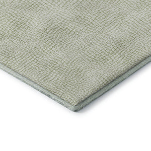 HomeRoots 8' X 10' Artichoke Green Geometric Area Rug - Washable, UV Protected, Stylish & Durable Design 682887