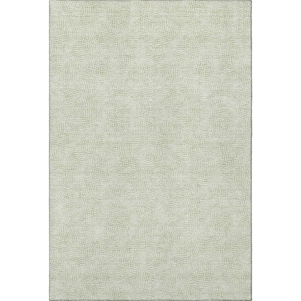 HomeRoots 8' X 10' Artichoke Green Geometric Area Rug - Washable, UV Protected, Stylish & Durable Design 682887