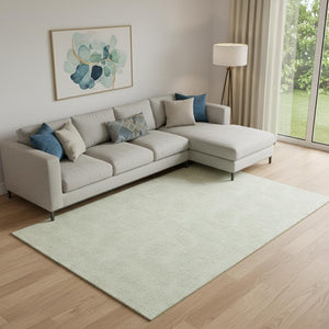 HomeRoots 9' X 12' Artichoke Green Geometric Area Rug - Washable, UV Protected, Stylish, Family-Friendly Design 682888