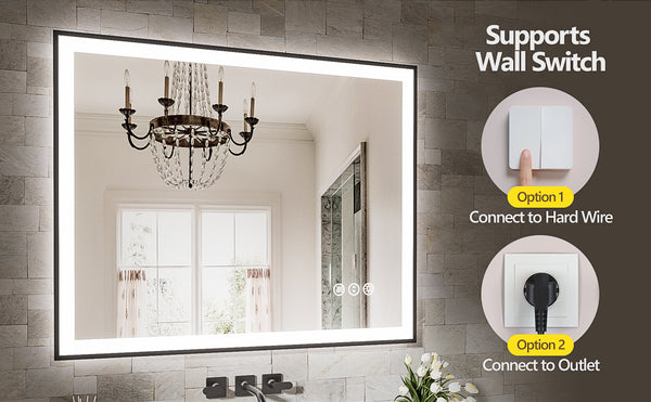 English Elm 20X28 Inch Frameless Led Bathroom Mirror - Smart Anti-Fog, Dimmable Lighting & Durable Design T3757P346981