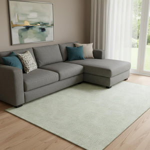 HomeRoots 10' Artichoke Green Geometric Area Rug - Washable, UV-Resistant, Stain-Proof, Perfect for Families! 682889