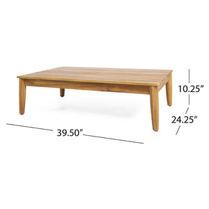 English Elm Gavin Outdoor Acacia Wood Coffee Table Low Profile Slatted Top for Lounge Seating 67309.00