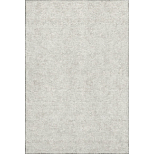 HomeRoots 5' X 8' Beige And Ivory Geometric Area Rug - Durable, Washable, UV Protected for Modern Spaces 682897