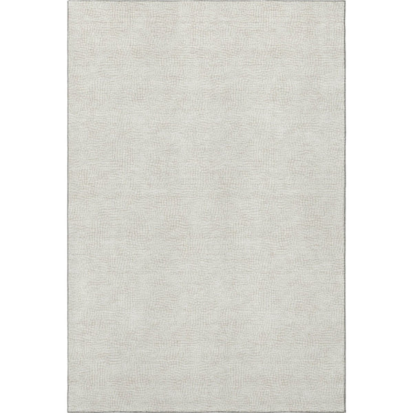 HomeRoots 5' X 8' Beige And Ivory Geometric Area Rug - Durable, Washable, UV Protected for Modern Spaces 682897