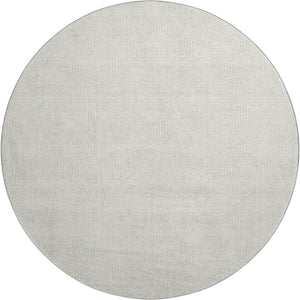 HomeRoots 8' Beige and Ivory Geometric Round Rug – Washable, UV Protected, Stain-Resistant, Modern Design! 682898
