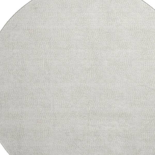 HomeRoots 8' Beige and Ivory Geometric Round Rug – Washable, UV Protected, Stain-Resistant, Modern Design! 682898