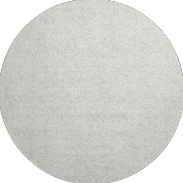 HomeRoots 8' Beige and Ivory Geometric Round Rug – Washable, UV Protected, Stain-Resistant, Modern Design! 682898