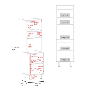 English Elm Soham Tall Kitchen Pantry Cabinet with Chrome Legs Warm Beige Minimalist Storage B092P474468