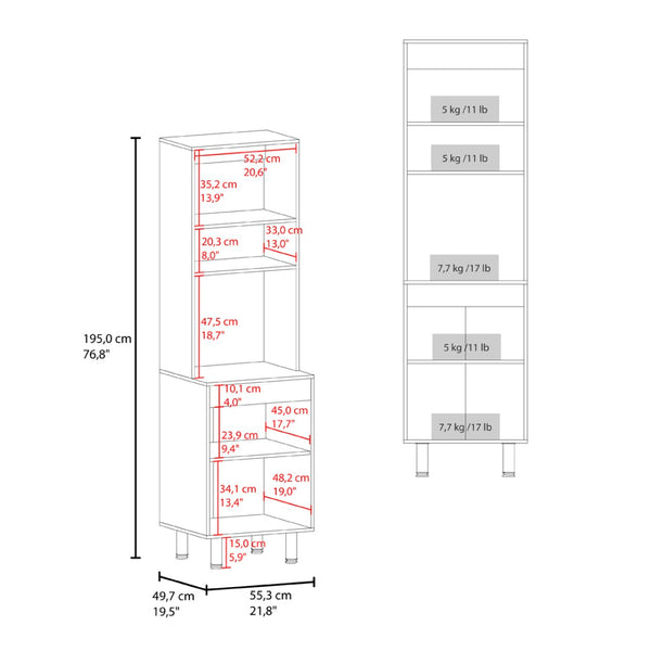 English Elm Soham Tall Kitchen Pantry Cabinet with Chrome Legs Warm Beige Minimalist Storage B092P474468