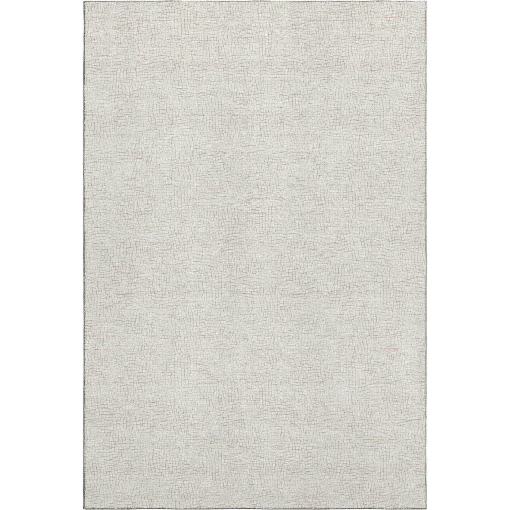 HomeRoots 9' X 12' Beige and Ivory Geometric Area Rug - Washable, UV Protection, Ideal for Busy Homes & Decor 682900