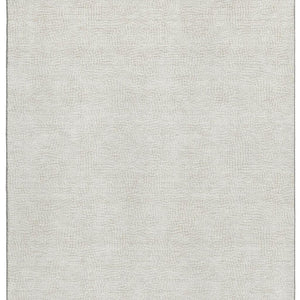 HomeRoots 10' X 14' Beige and Ivory Geometric Area Rug – Durable, Stain-Resistant, UV Protected for Modern Homes 682901