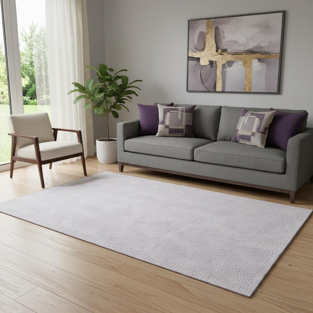HomeRoots 5' X 8' Lavender Geometric Washable Area Rug – Soft, Durable, UV Protected for Living Rooms & Nurseries 682903