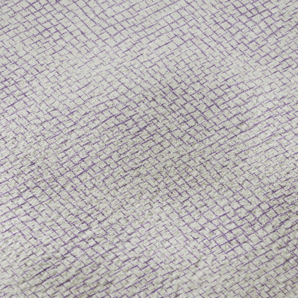 HomeRoots 8' Modern Lavender and Ivory Geometric Round Rug - Washable, UV Protected, Stylish for Homes 682904
