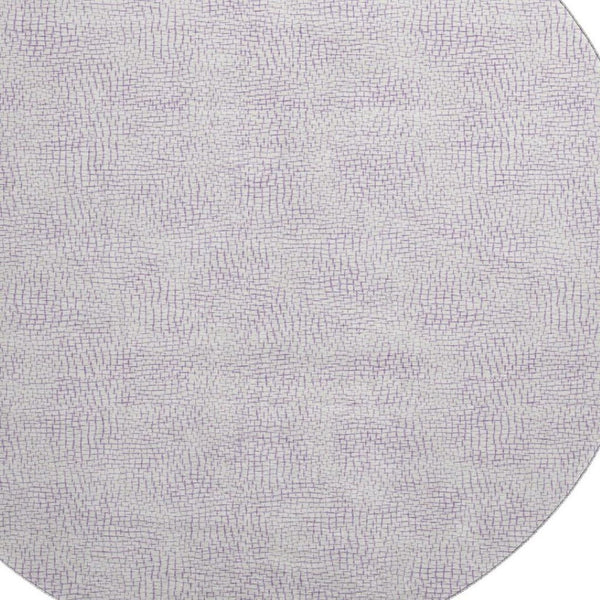 HomeRoots 8' Modern Lavender and Ivory Geometric Round Rug - Washable, UV Protected, Stylish for Homes 682904