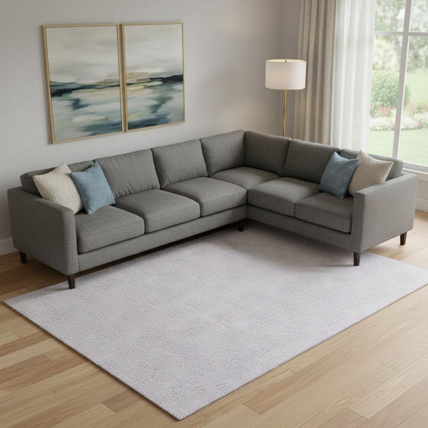 HomeRoots 9' X 12' Stylish Lavender and Ivory Geometric Area Rug – UV Protected, Stain-Resistant, Easy Care! 682906