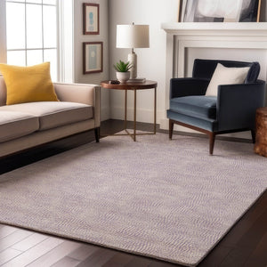 HomeRoots 9' X 12' Stylish Lavender and Ivory Geometric Area Rug – UV Protected, Stain-Resistant, Easy Care! 682906