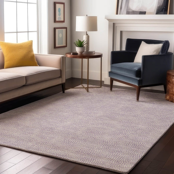 HomeRoots 9' X 12' Stylish Lavender and Ivory Geometric Area Rug – UV Protected, Stain-Resistant, Easy Care! 682906