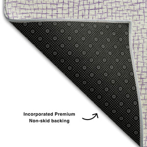 HomeRoots 9' X 12' Stylish Lavender and Ivory Geometric Area Rug – UV Protected, Stain-Resistant, Easy Care! 682906