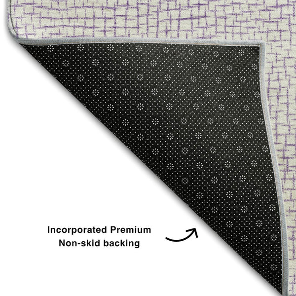 HomeRoots 9' X 12' Stylish Lavender and Ivory Geometric Area Rug – UV Protected, Stain-Resistant, Easy Care! 682906