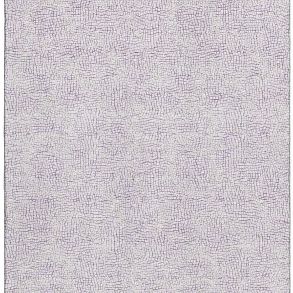 HomeRoots 9' X 12' Stylish Lavender and Ivory Geometric Area Rug – UV Protected, Stain-Resistant, Easy Care! 682906