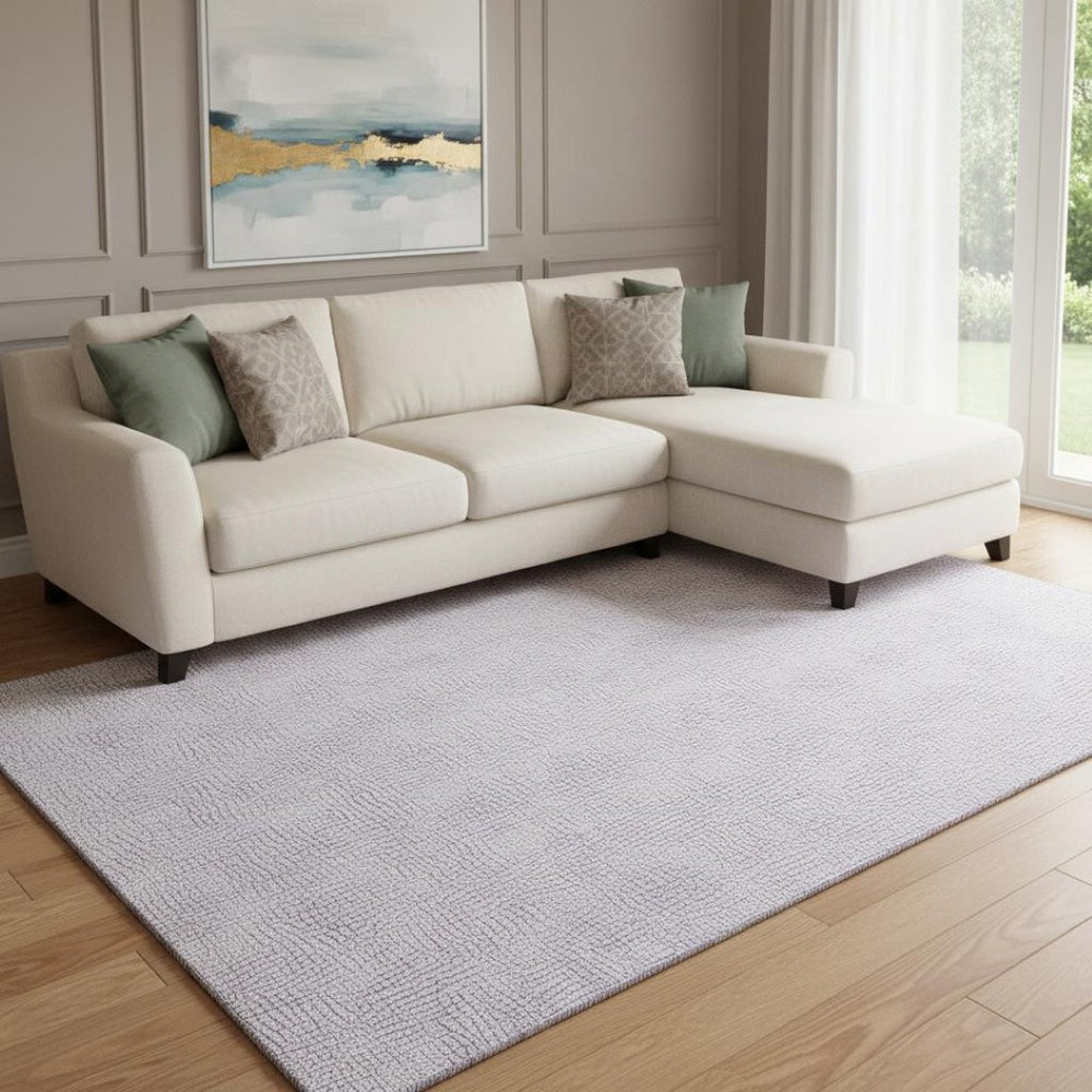 HomeRoots 10' X 14' Lavender and Ivory Geometric Area Rug - Washable, Stain-Resistant, UV Protected Beauty! 682907